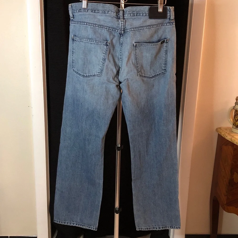 LACOSTE MENS STRAIGHT LEG JEANS • LIGHT WASH • 34” x 30”